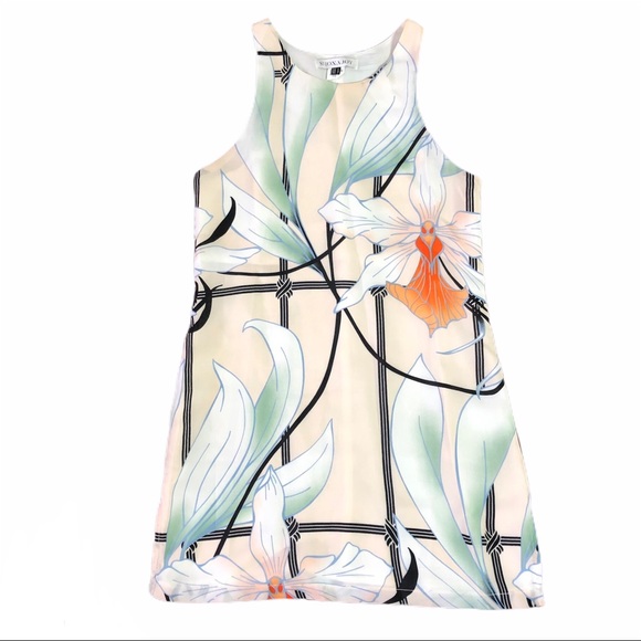 Designer Shona Joy Floral Print Shift Dress As NEW